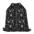 Black And White Supernatural Wicca Print Drawstring Bag