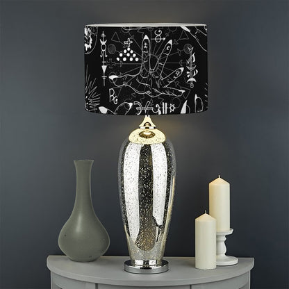 Black And White Supernatural Wicca Print Drum Lamp Shade