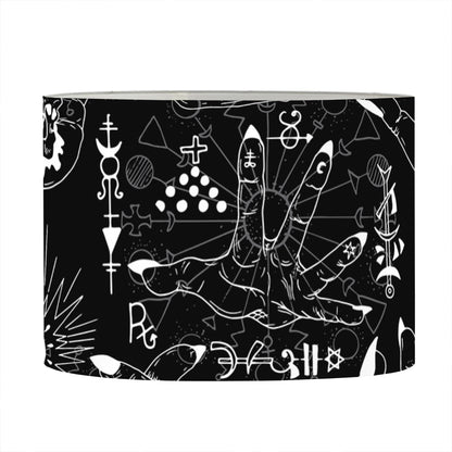 Black And White Supernatural Wicca Print Drum Lamp Shade
