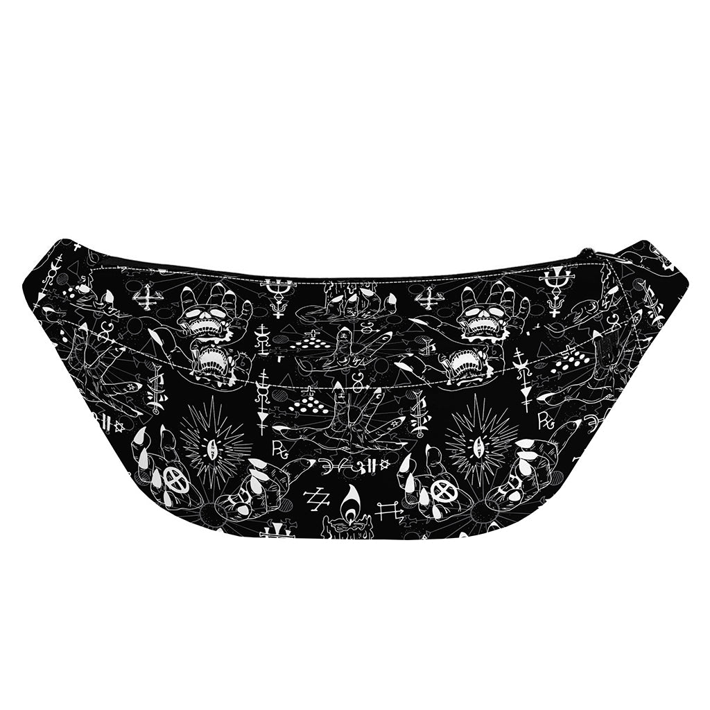Black And White Supernatural Wicca Print Fanny Pack