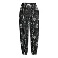 Black And White Supernatural Wicca Print Fleece Lined Knit Pants
