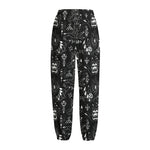 Black And White Supernatural Wicca Print Fleece Lined Knit Pants