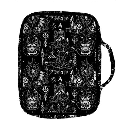 Black And White Supernatural Wicca Print Front Pocket Bible Bag