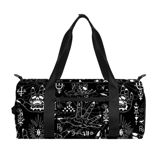 Black And White Supernatural Wicca Print Gym Bag