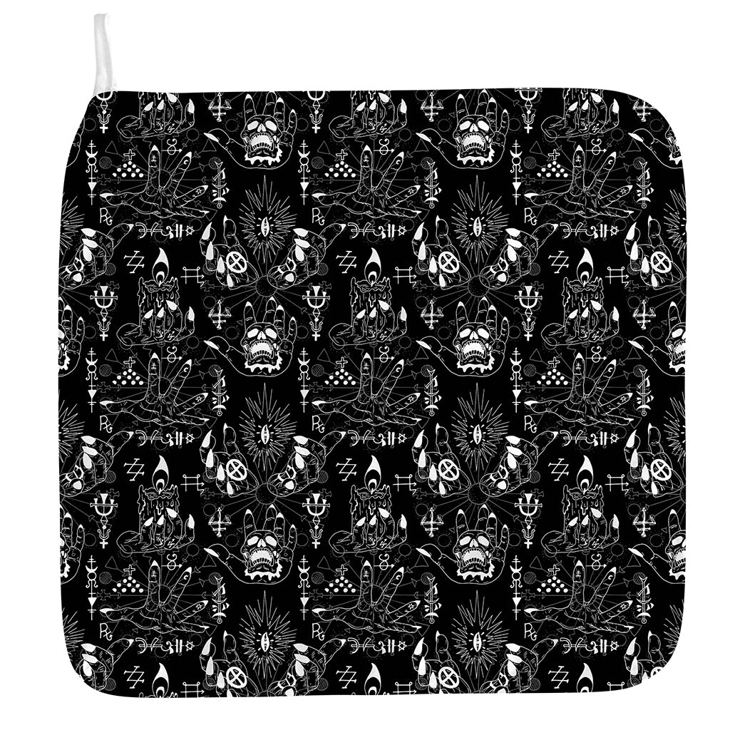Black And White Supernatural Wicca Print Hand Towel