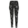 Black And White Supernatural Wicca Print High-Waisted Pocket Leggings