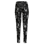 Black And White Supernatural Wicca Print High-Waisted Pocket Leggings
