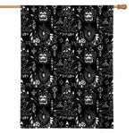Black And White Supernatural Wicca Print House Flag