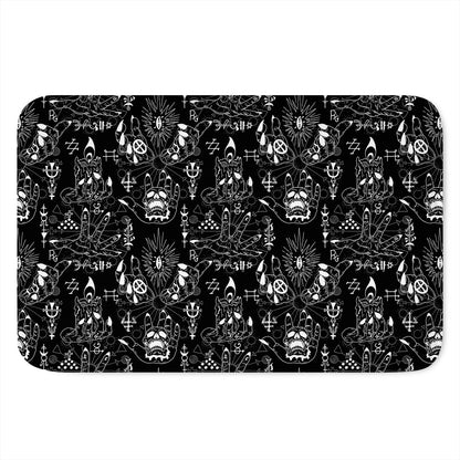 Black And White Supernatural Wicca Print Indoor Door Mat