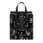 Black And White Supernatural Wicca Print Insulated Lunch Tote