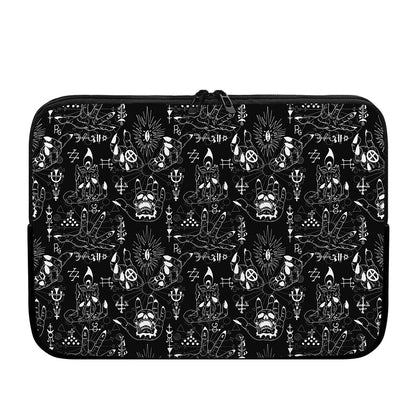 Black And White Supernatural Wicca Print Laptop Sleeve