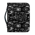 Black And White Supernatural Wicca Print Leather Bible Cover