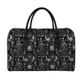 Black And White Supernatural Wicca Print Leather Duffel Bag