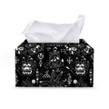 Black And White Supernatural Wicca Print Leather Tissue Box Cover