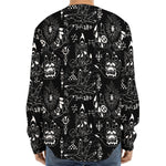 Black And White Supernatural Wicca Print Long Sleeve Baseball Jersey