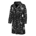 Black And White Supernatural Wicca Print Men's Bathrobe