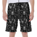 Black And White Supernatural Wicca Print Men's Beach Shorts