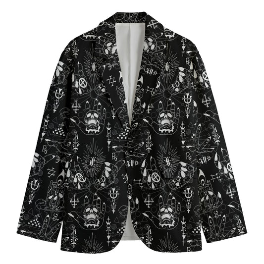 Black And White Supernatural Wicca Print Men's Blazer