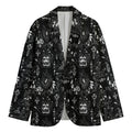 Black And White Supernatural Wicca Print Men's Cotton Blazer