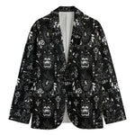 Black And White Supernatural Wicca Print Men's Cotton Blazer