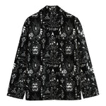 Black And White Supernatural Wicca Print Men's Cotton Blazer