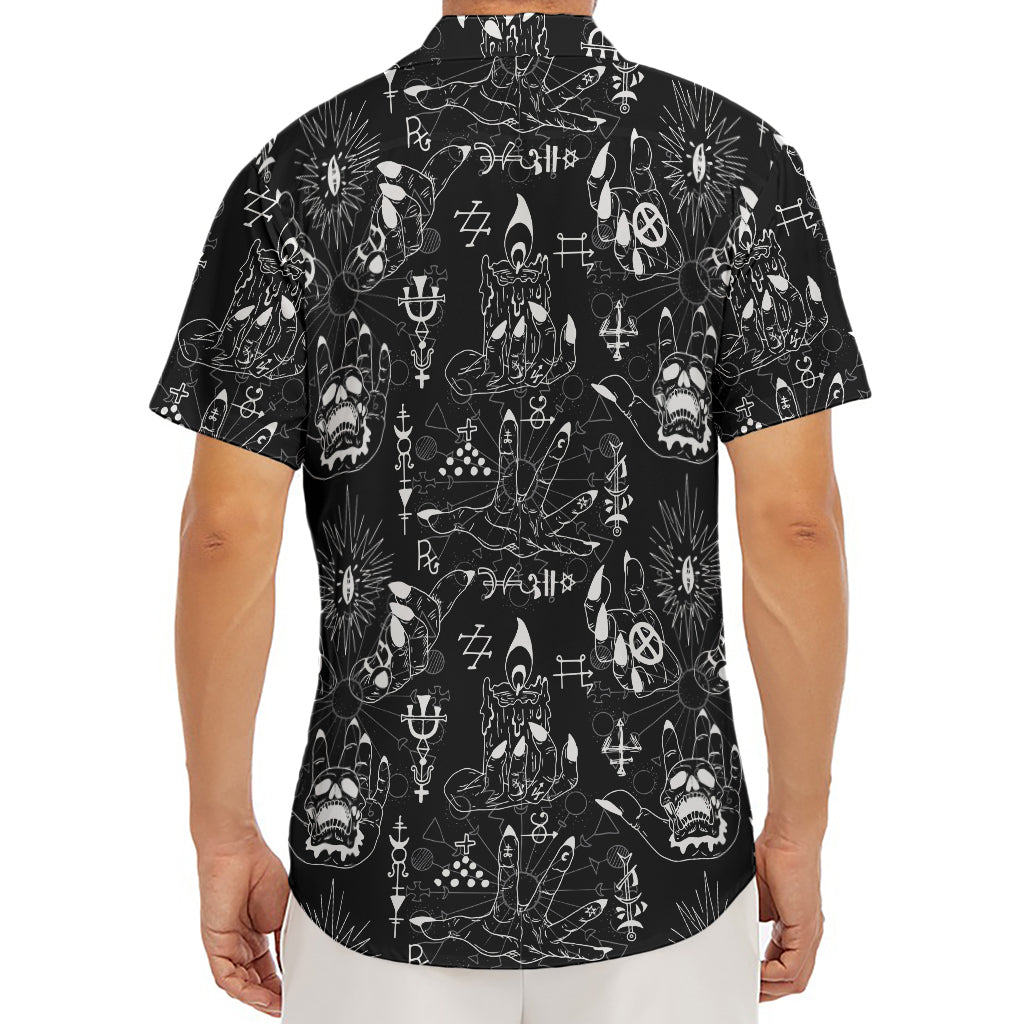 Black And White Supernatural Wicca Print Men's Deep V-Neck Shirt