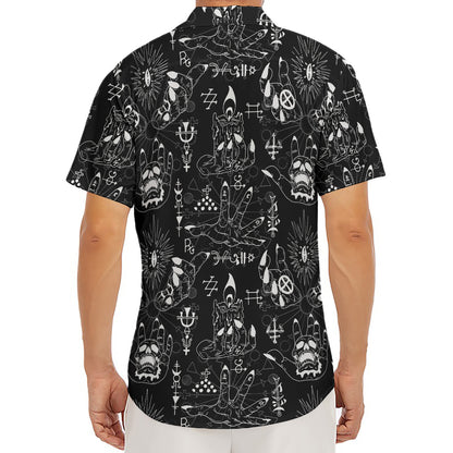 Black And White Supernatural Wicca Print Men's Deep V-Neck Shirt
