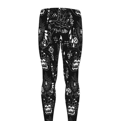 Black And White Supernatural Wicca Print Men's leggings