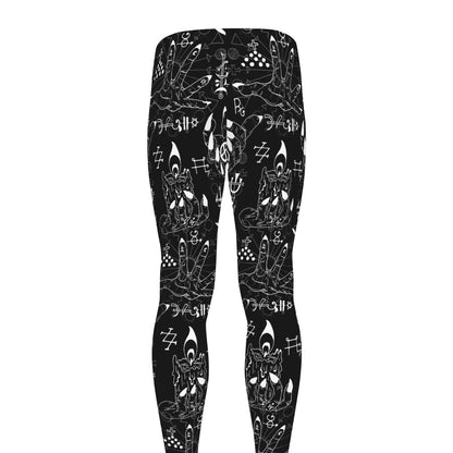 Black And White Supernatural Wicca Print Men's leggings