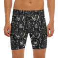 Black And White Supernatural Wicca Print Men's Long Boxer Briefs