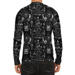 Black And White Supernatural Wicca Print Men's Long Sleeve Rash Guard