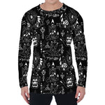 Black And White Supernatural Wicca Print Men's Long Sleeve T-Shirt