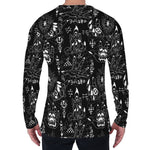 Black And White Supernatural Wicca Print Men's Long Sleeve T-Shirt