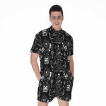 Black And White Supernatural Wicca Print Men's Rompers
