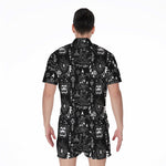 Black And White Supernatural Wicca Print Men's Rompers