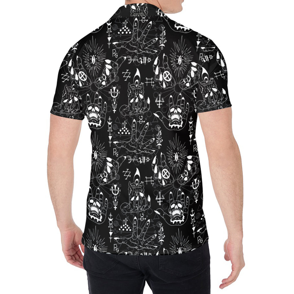 Black And White Supernatural Wicca Print Men's Shirt