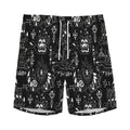 Black And White Supernatural Wicca Print Men's Athletic Shorts