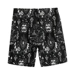 Black And White Supernatural Wicca Print Men's Sports Shorts