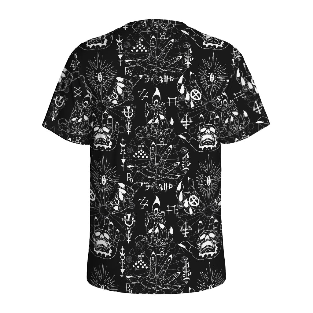 Black And White Supernatural Wicca Print Men's Sports T-Shirt