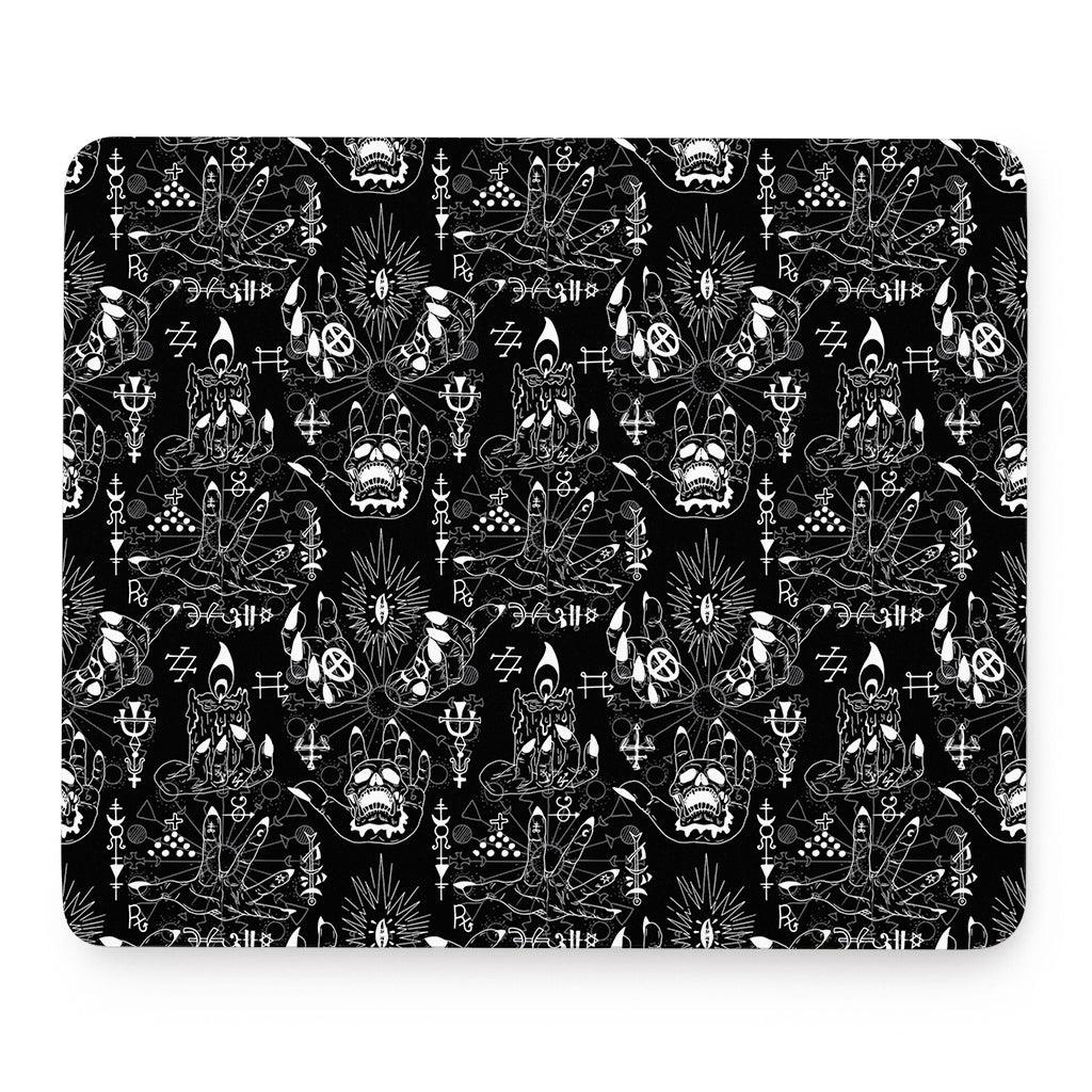 Black And White Supernatural Wicca Print Mouse Pad