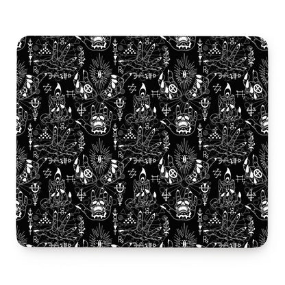 Black And White Supernatural Wicca Print Mouse Pad