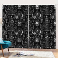 Black And White Supernatural Wicca Print Pencil Pleat Curtains