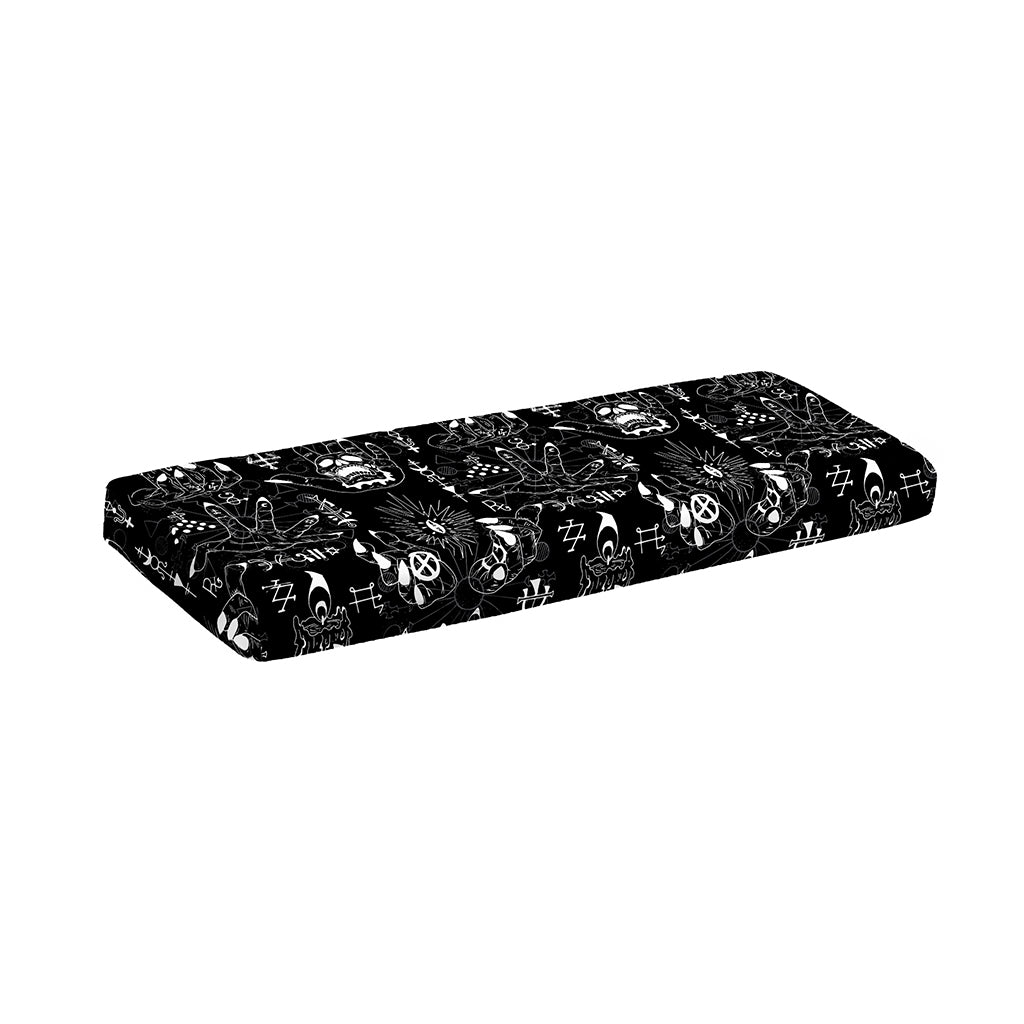 Black And White Supernatural Wicca Print Piano Keyboard Cover