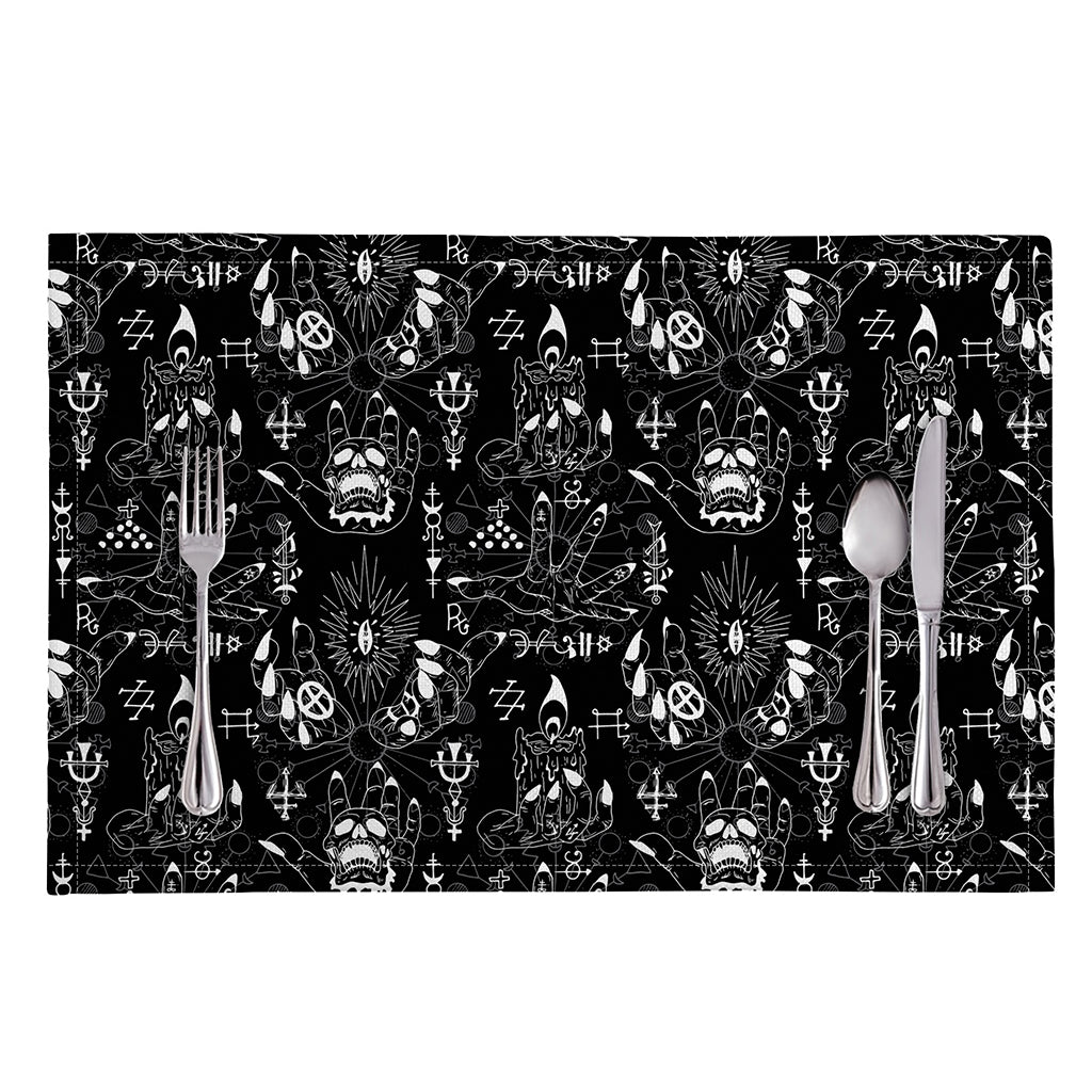 Black And White Supernatural Wicca Print Placemat