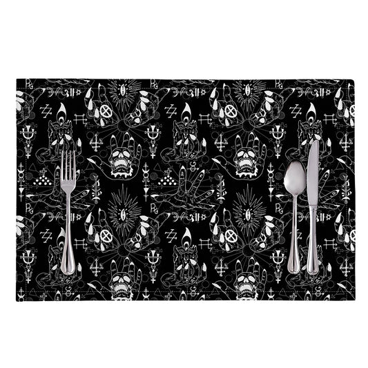 Black And White Supernatural Wicca Print Placemat