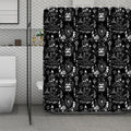 Black And White Supernatural Wicca Print Polyester Shower Curtain