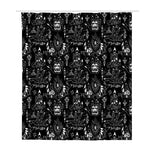Black And White Supernatural Wicca Print Polyester Shower Curtain