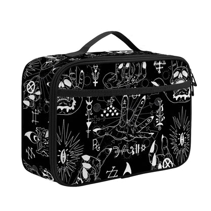 Black And White Supernatural Wicca Print Portable Lunch Bag