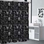 Black And White Supernatural Wicca Print Premium Shower Curtain