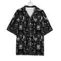 Black And White Supernatural Wicca Print Rayon Hawaiian Shirt